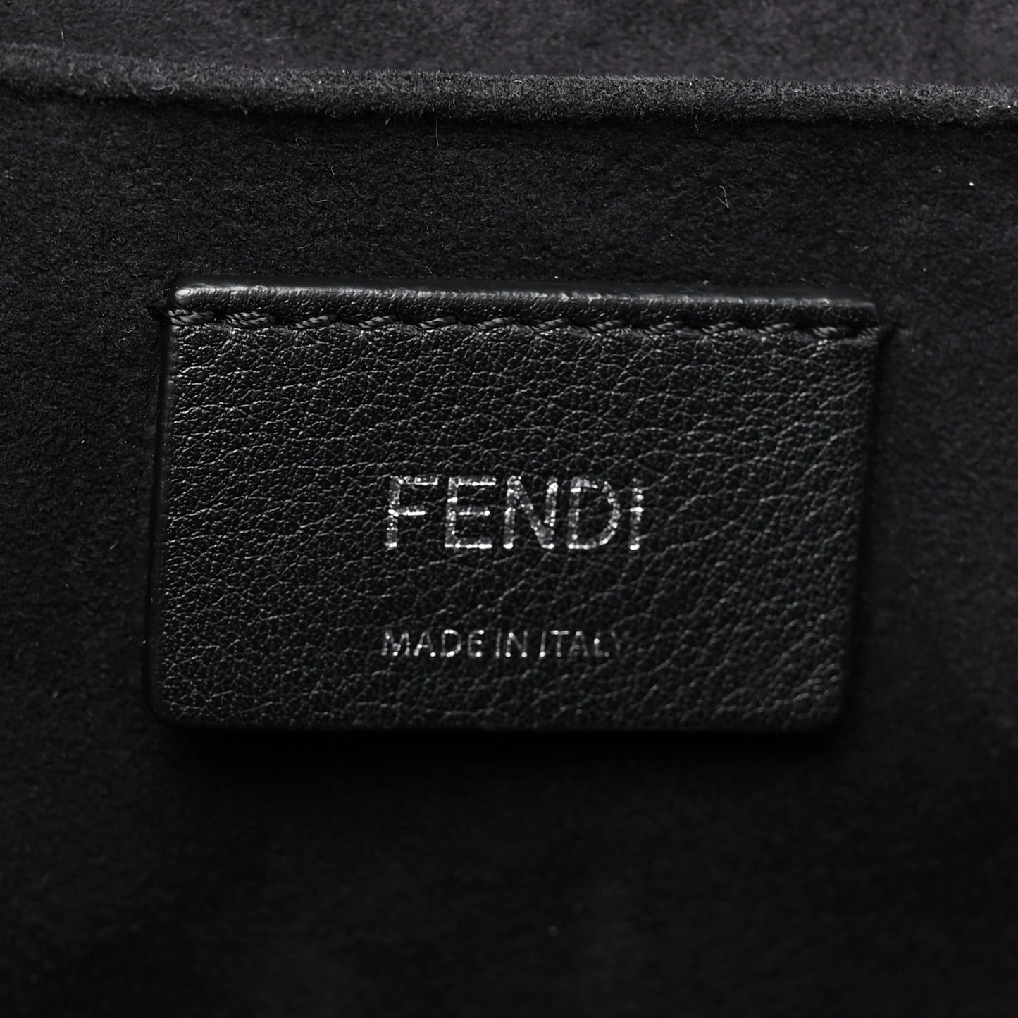 Vitello Century Velvet F is Fendi FF Kan I Shoulder Bag Black Tobacco