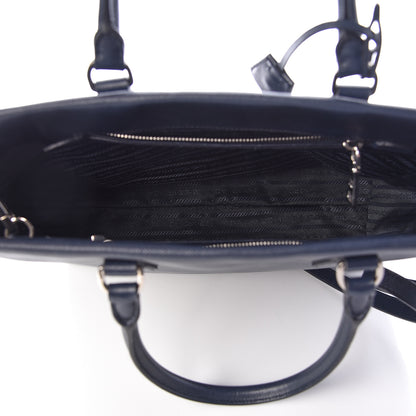 Prada Saffiano Lux Double Handle Shopping Tote Baltico 5 of 10