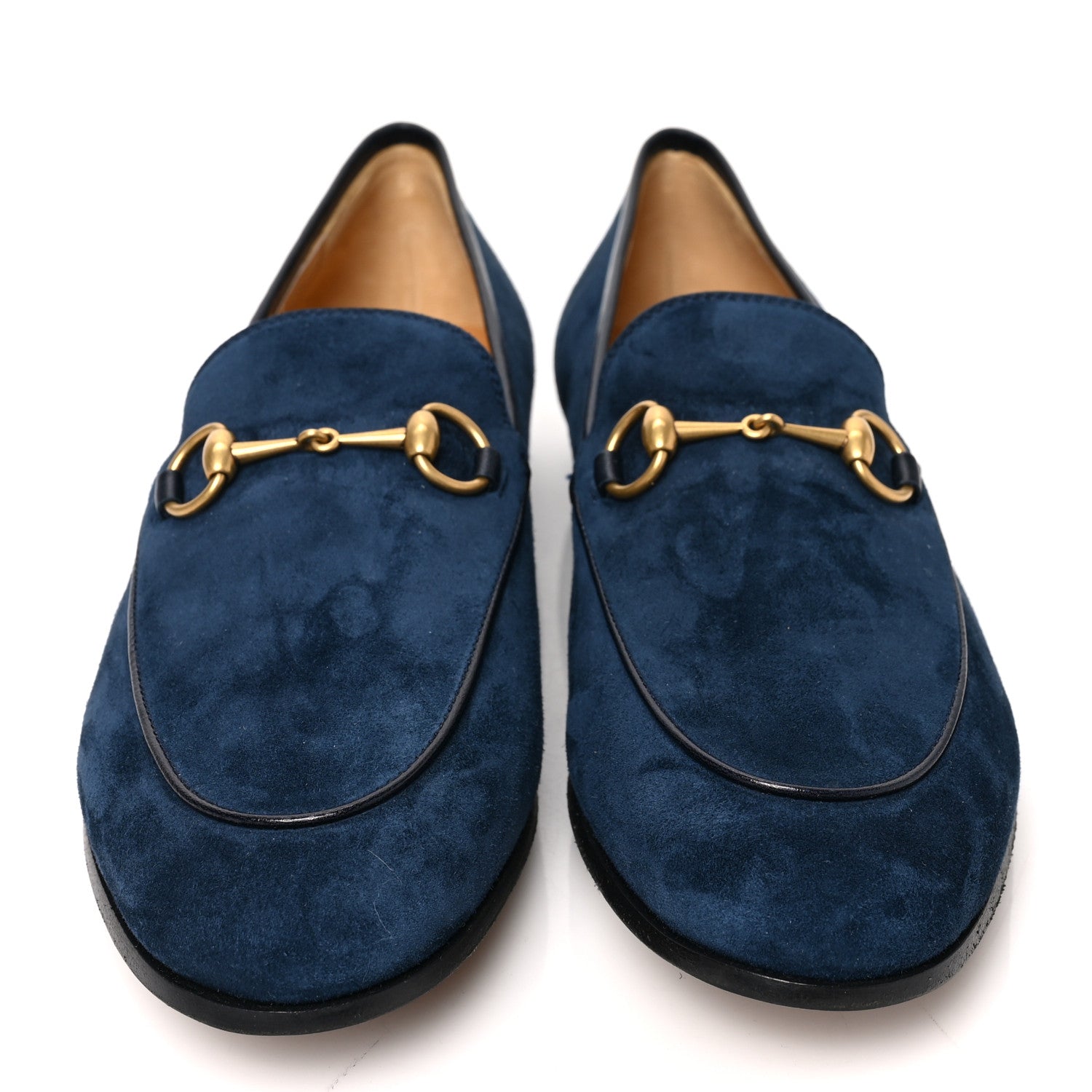 Gucci Suede Horsebit Womens Jordaan Loafers 38.5 Blue 2 of 8
