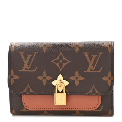 Louis Vuitton Monogram Flower Lock Compact Wallet Caramel 1 of 10