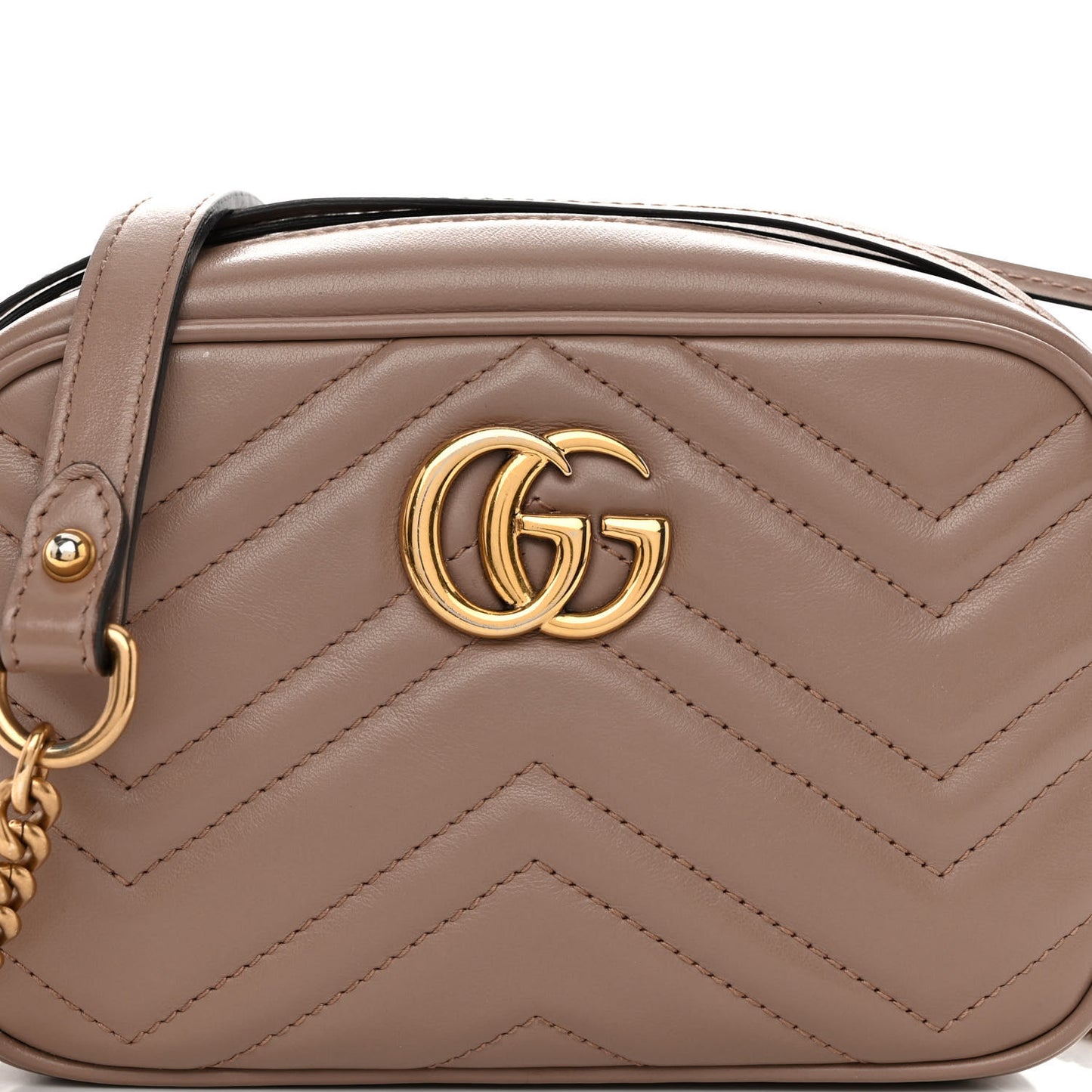 Calfskin Matelasse Mini GG Marmont Chain Shoulder Bag Porcelain Rose