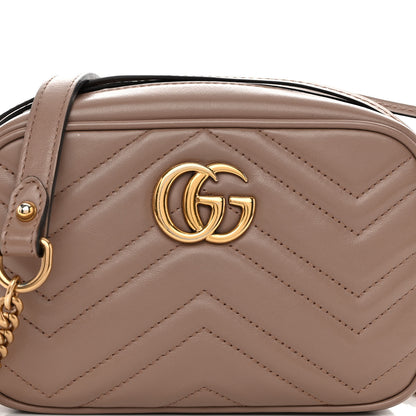 Gucci Calfskin Matelasse Mini GG Marmont Chain Shoulder Bag Porcelain Rose 8 of 11