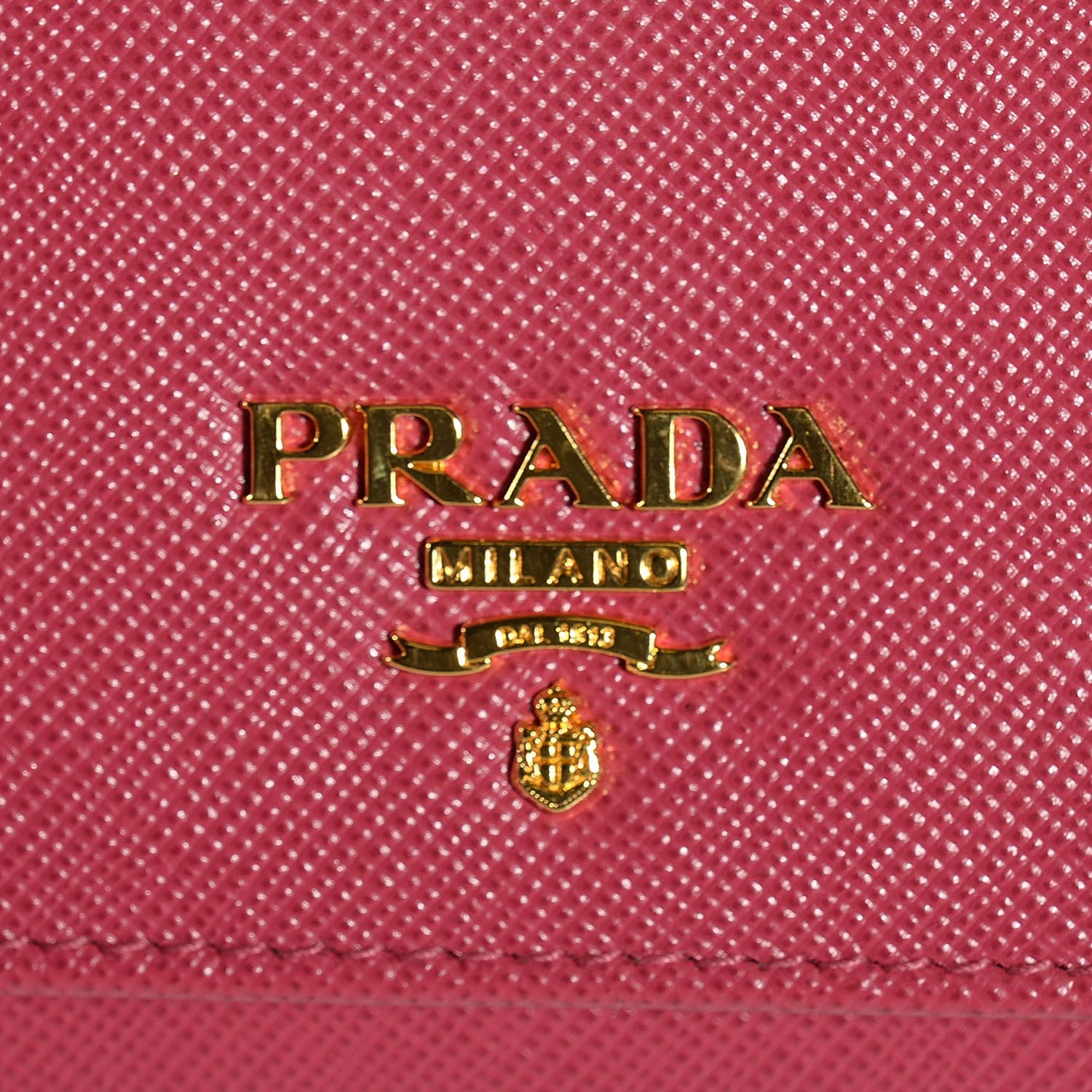 Prada Saffiano Metal Oro Chain Wallet Peonia 8 of 11