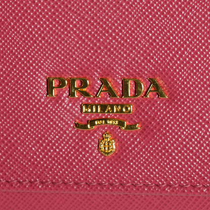 Prada Saffiano Metal Oro Chain Wallet Peonia 8 of 11