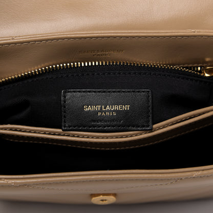 Saint Laurent Calfskin Y Quilted Monogram Toy Loulou Satchel Cork 6 of 10
