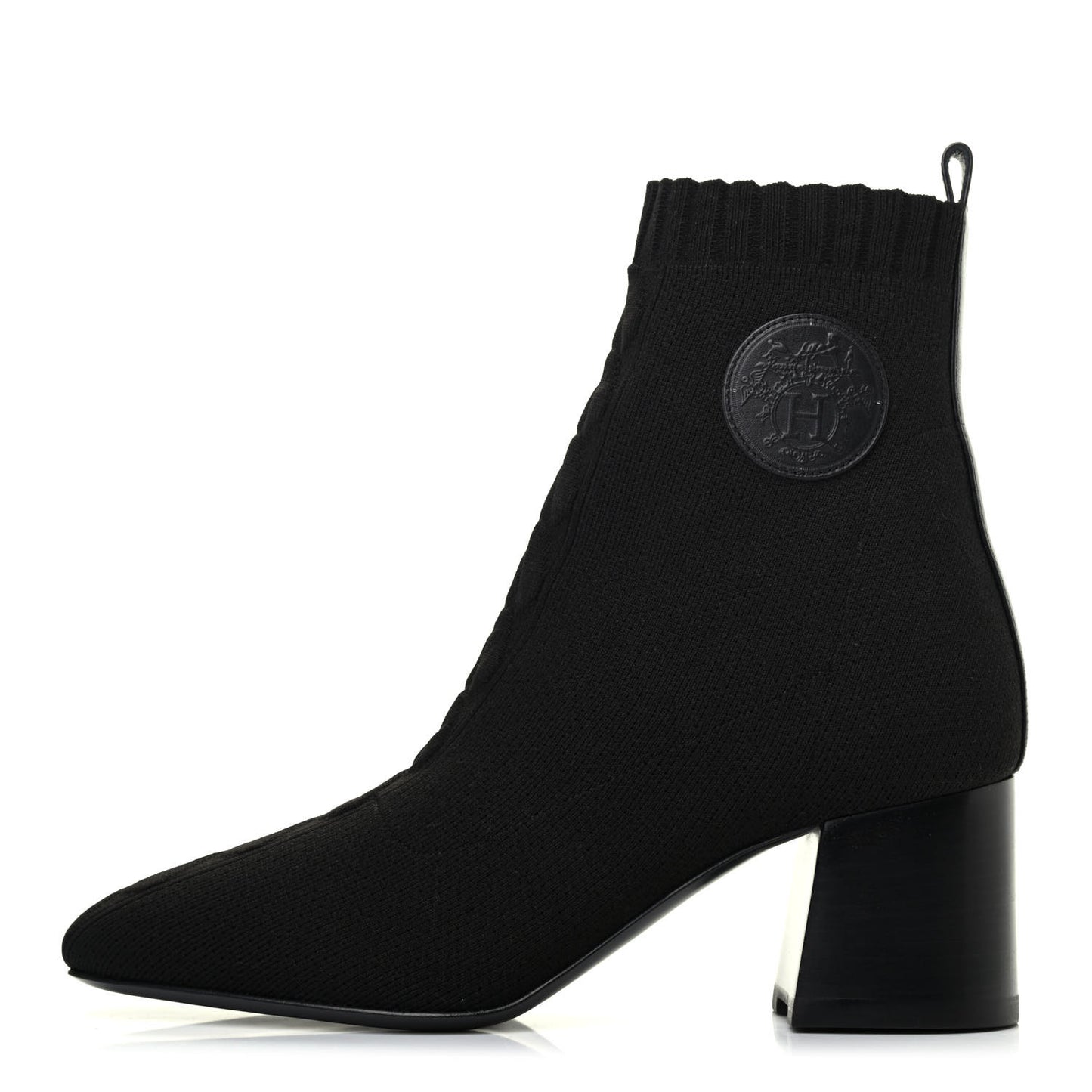 Knit Calfskin Volver Ankle Boots 37 Black