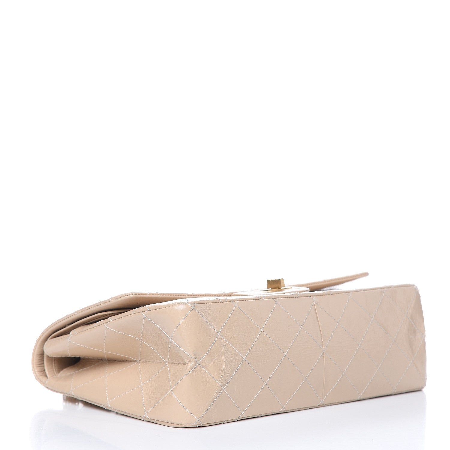 Chanel Distressed Patent Calfskin Quilted 2.55 Reissue 227 Flap Beige 4 of 11