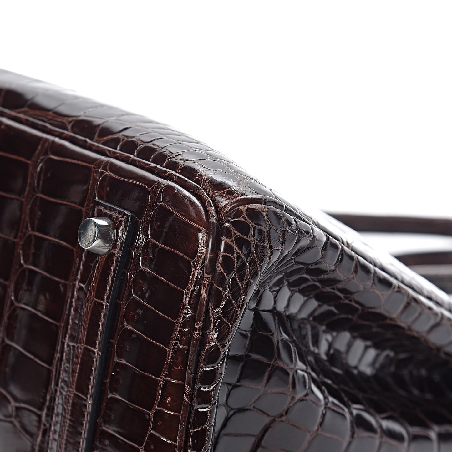 Shiny Porosus Crocodile Birkin 35 Cocoan