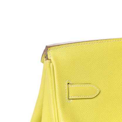 Hermes Epsom Candy Birkin 35 Lime Gris Perle 31 of 33