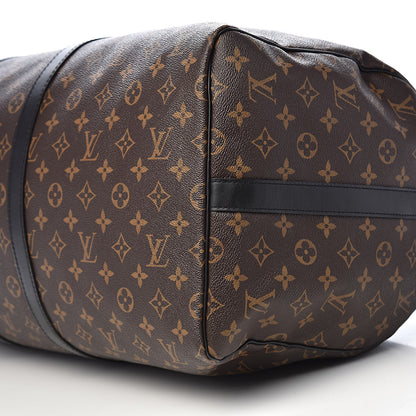 Louis Vuitton Monogram Macassar Keepall Bandouliere 55 9 of 10