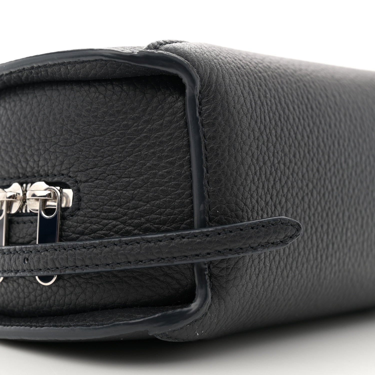 Loro Piana Grained Calfskin Sesia Crossbody Black 8 of 9
