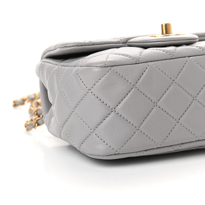 Chanel Lambskin Quilted Mini Pearl Crush Flap Light Grey 8 of 9