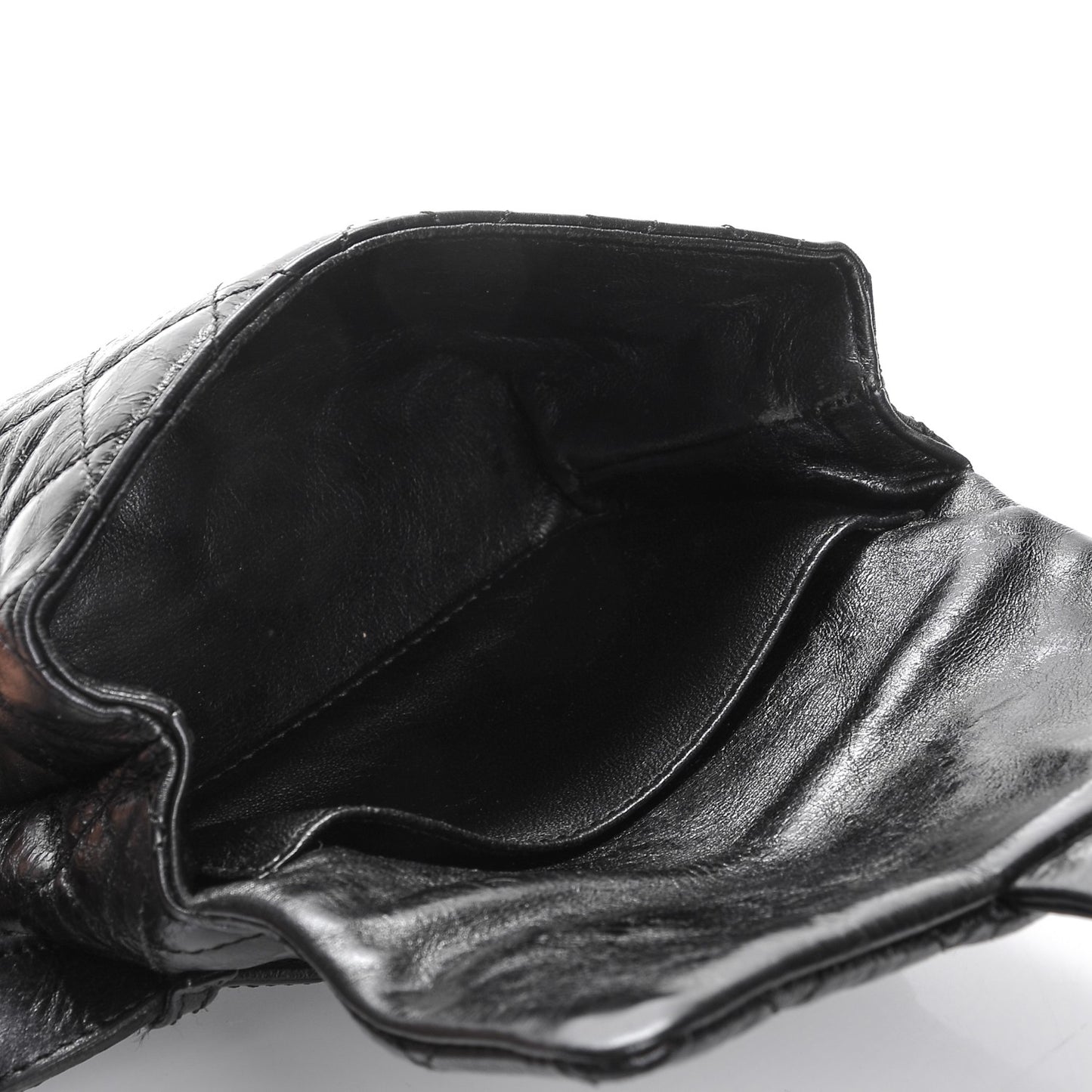 Glazed Calfskin Quilted 2.55 Reissue Flap Belt Bag Clutch Black