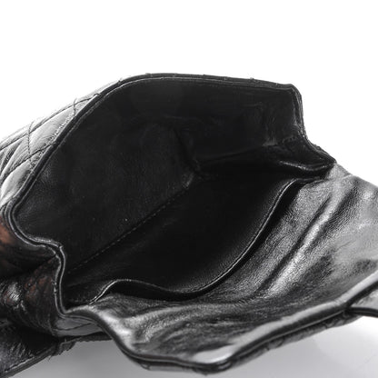 Chanel Glazed Calfskin Quilted 2.55 Reissue Flap Belt Bag Clutch Black 7 of 13