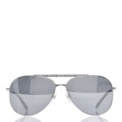 Chanel Aviator Metallic Pilot Sunglasses 4231 Silver 2 of 8
