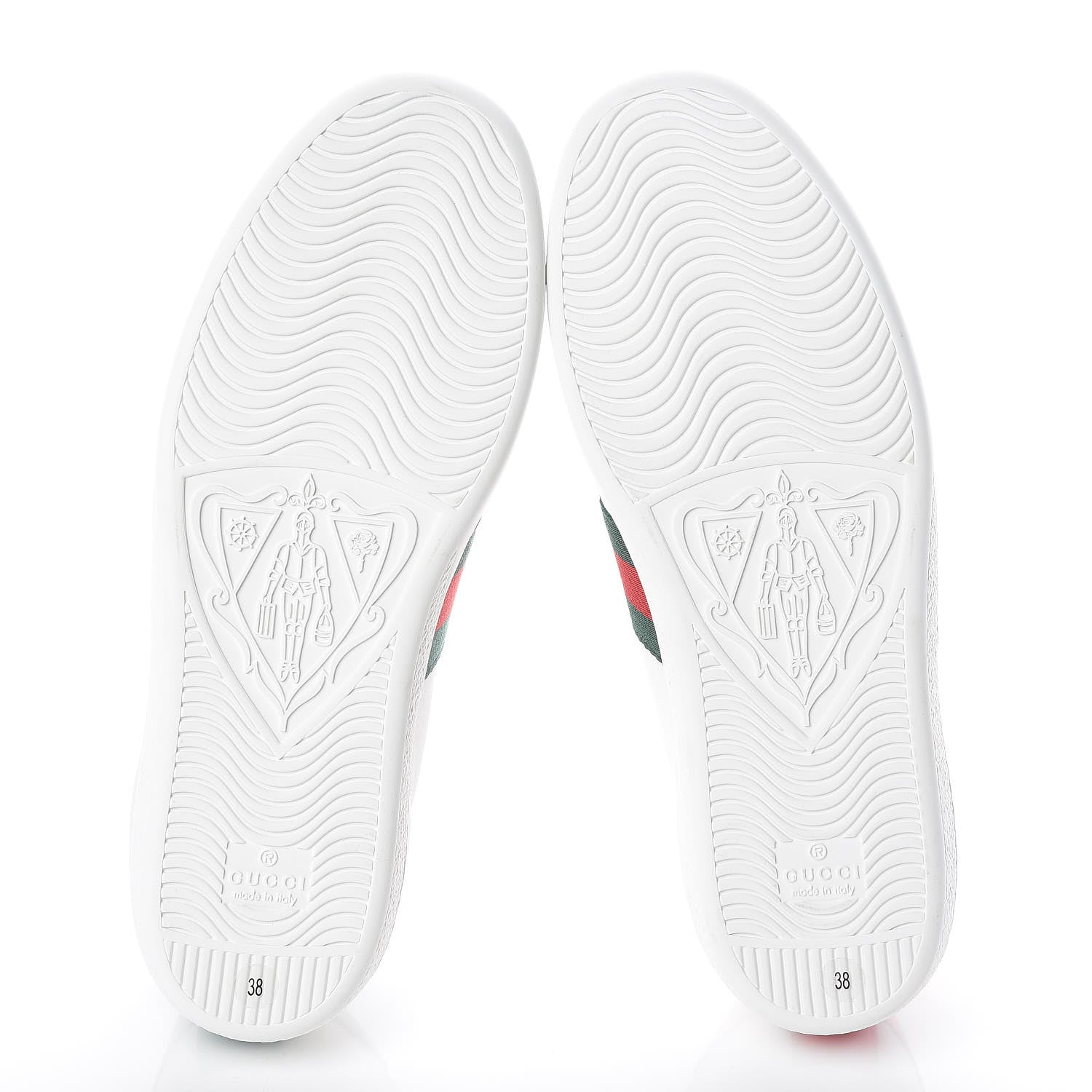 Gucci Calfskin Ayers Bee Embroidered Womens Ace Sneakers 38 White Green 5 of 9