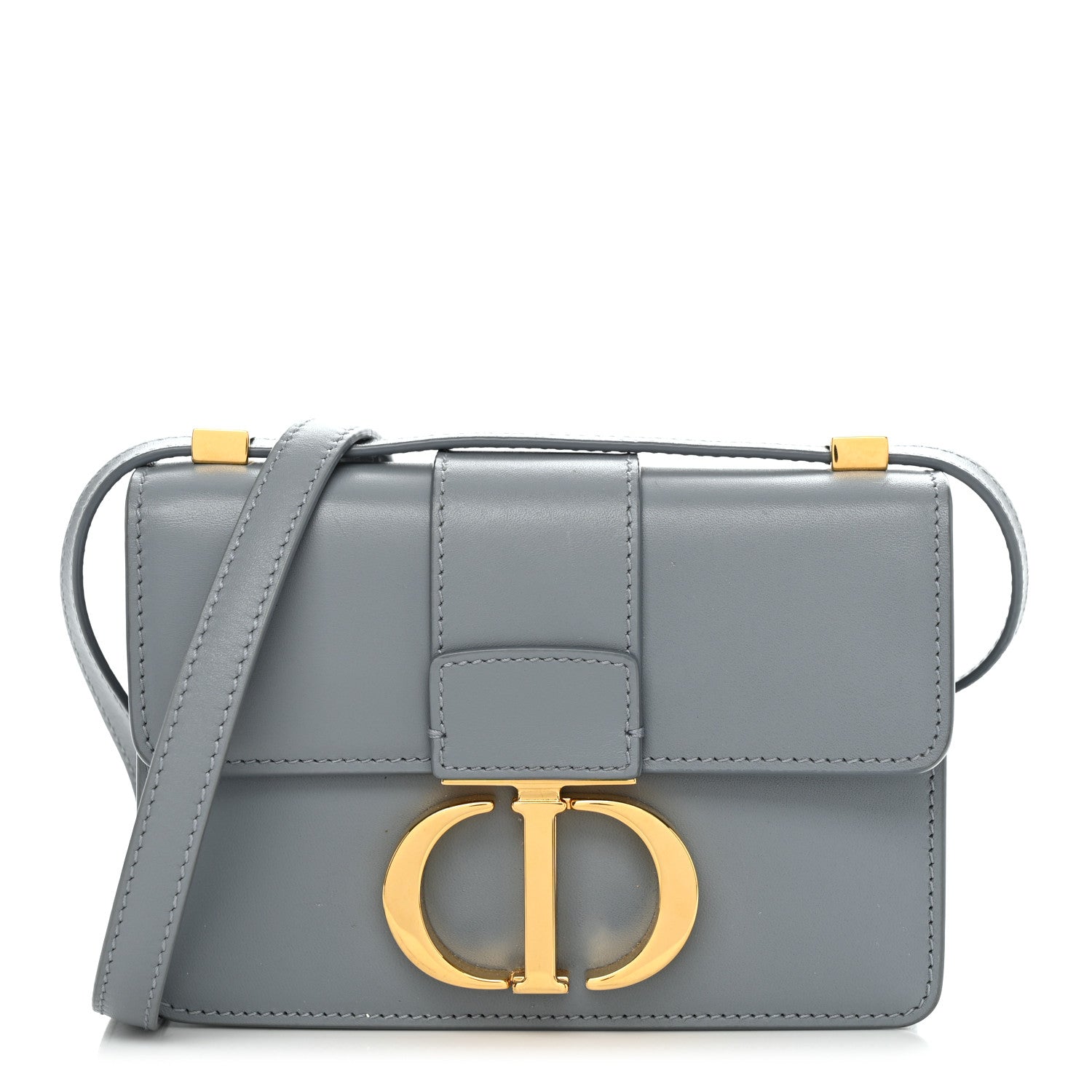 Christian Dior Smooth Calfskin Micro 30 Montaigne Flap Bag Blue Gray 1 of 12
