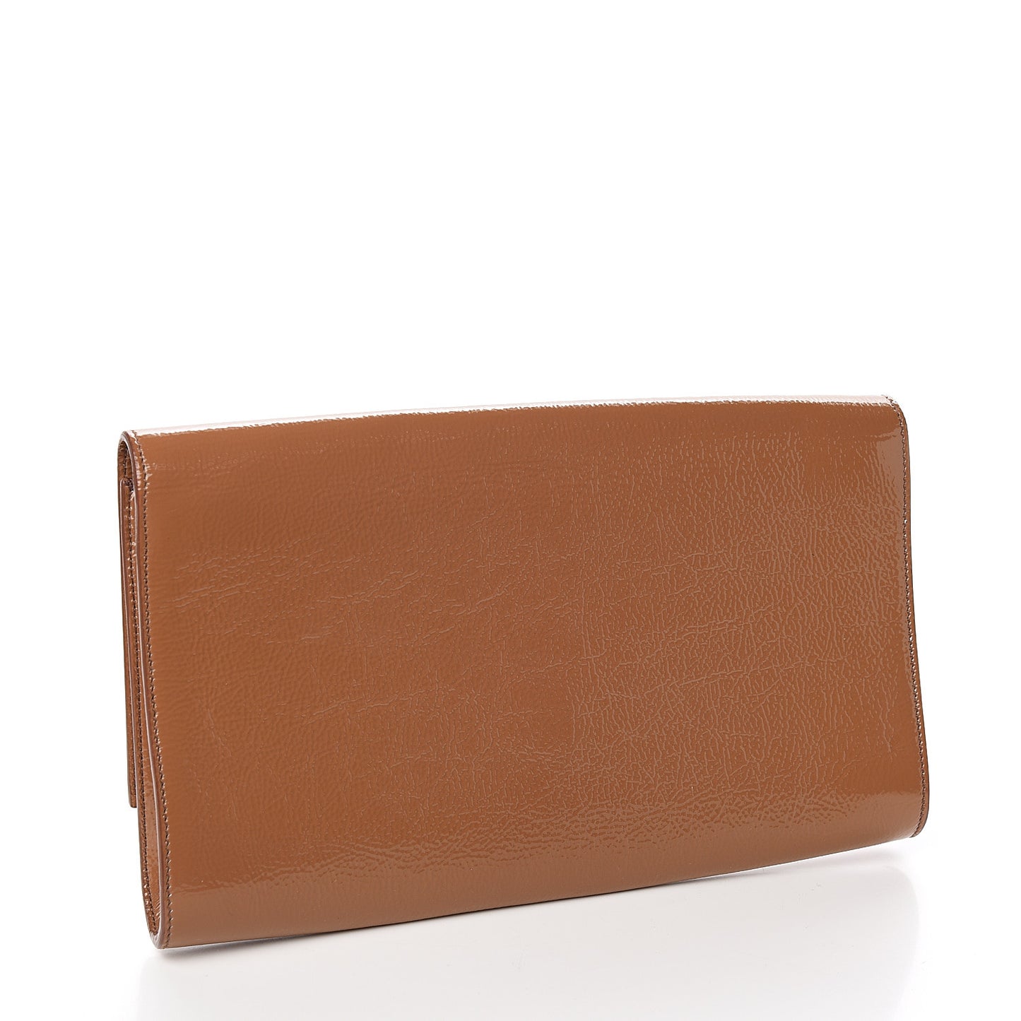 Textured Patent Monogram Large Belle De Jour Clutch Tobacco