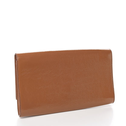 Saint Laurent Textured Patent Monogram Large Belle De Jour Clutch Tobacco 2 of 6