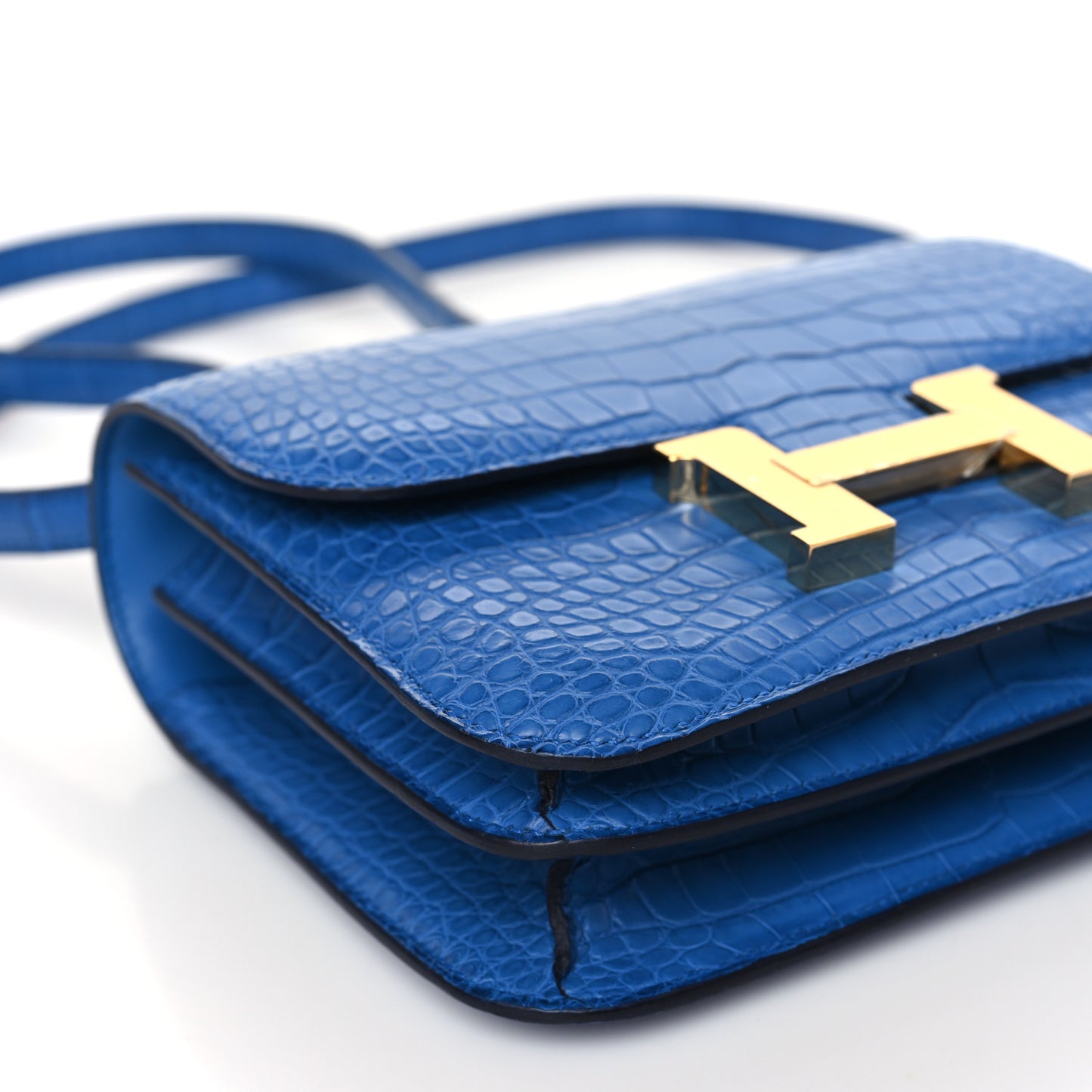 Matte Alligator Constance 18 Bleu Zellige