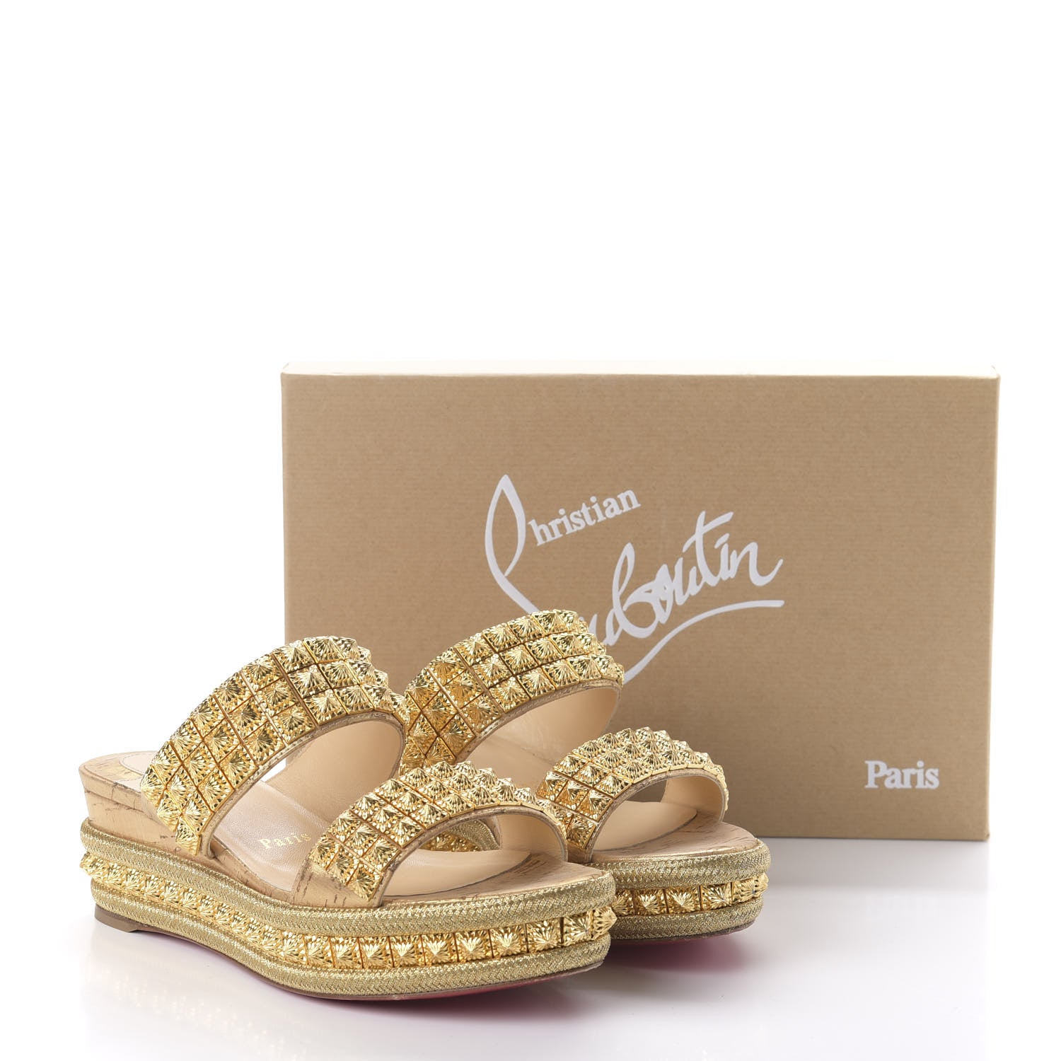 Christian Louboutin Liege Pepite 60 Platform Sandals 37 Version Gold 8 of 8