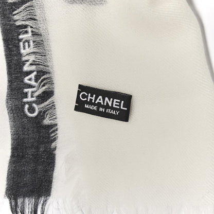 Chanel Cashmere Logo Ribbon Stole Ivory 3 of 5