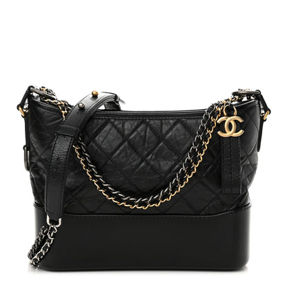 Chanel Aged Calfskin Quilted New Medium Gabrielle Hobo Black 1 of 11