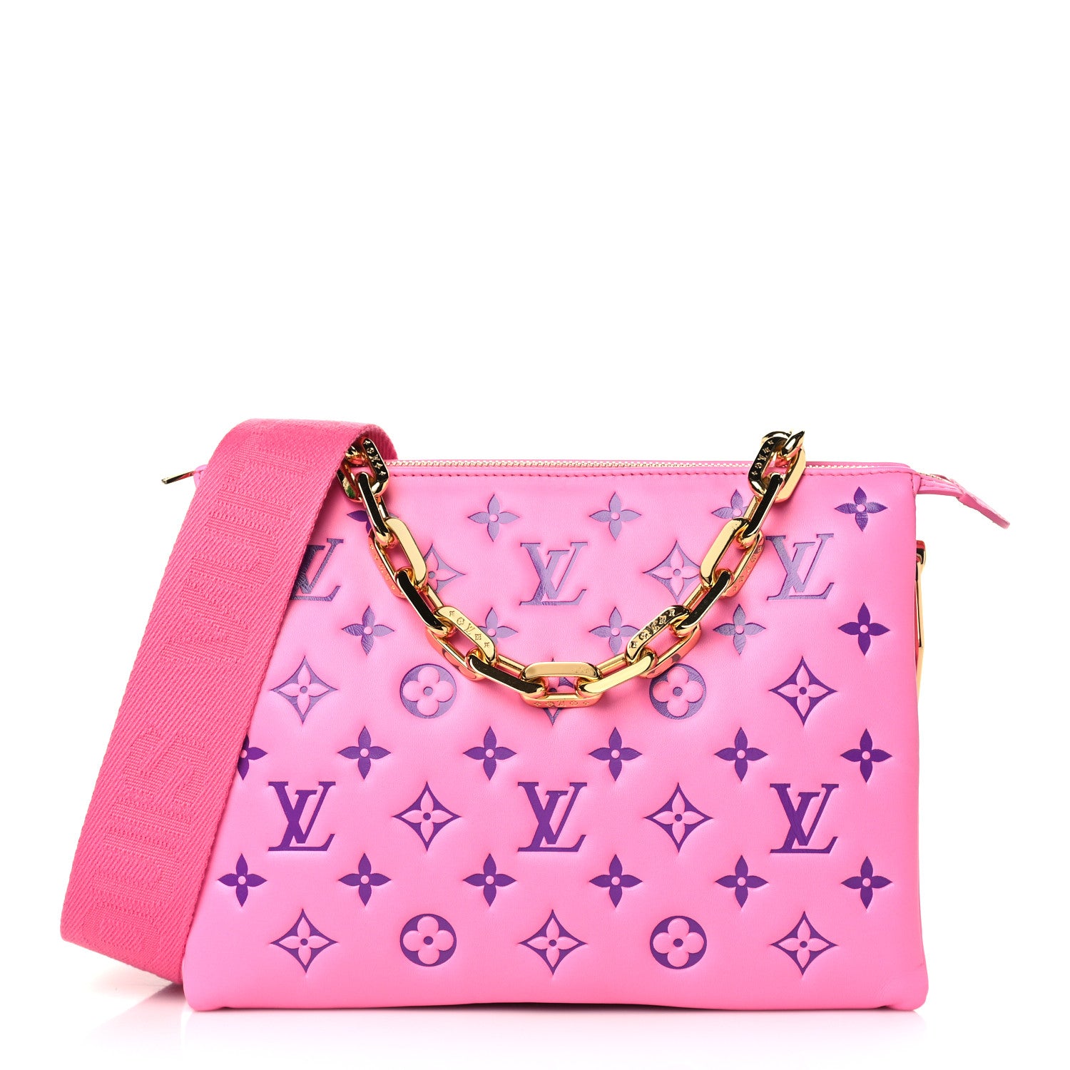 Louis Vuitton Lambskin Embossed Monogram Vuittamins Coussin PM Rose Violet 1 of 7