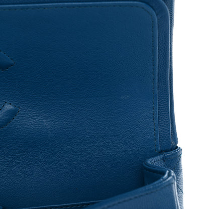 Chanel Caviar Quilted Medium Double Flap Blue 11 of 12