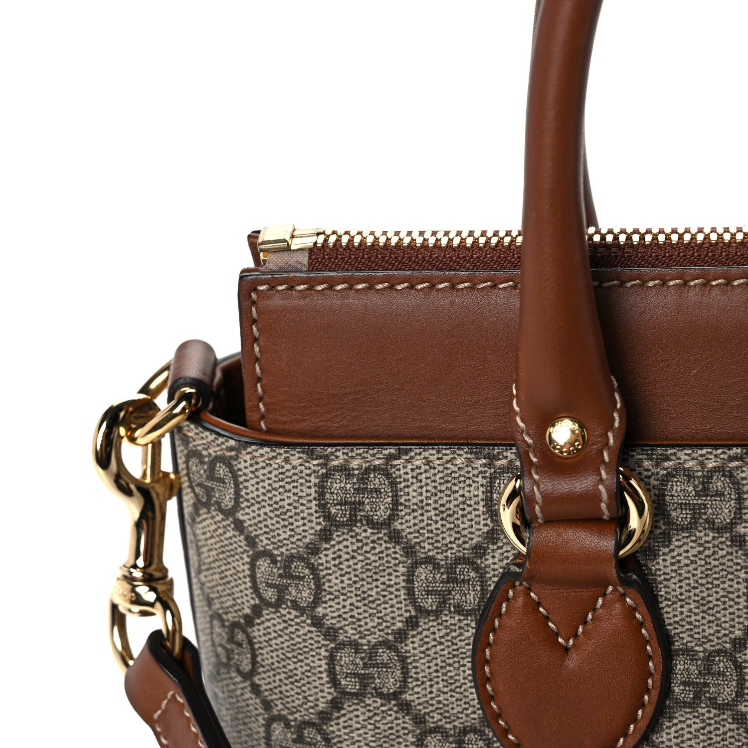 Gucci GG Supreme Monogram Mini Zip Top Tote Beige Tuscany 13 of 15