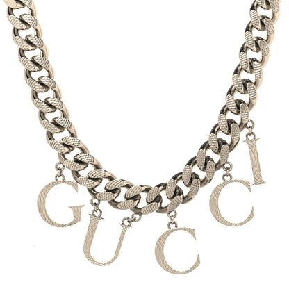 Gucci Metal Script Choker Necklace Silver 1 of 5