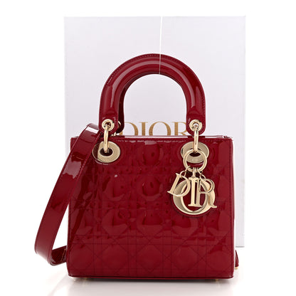 Christian Dior Patent Cannage Small Lady Dior Cherry Red 11 of 11