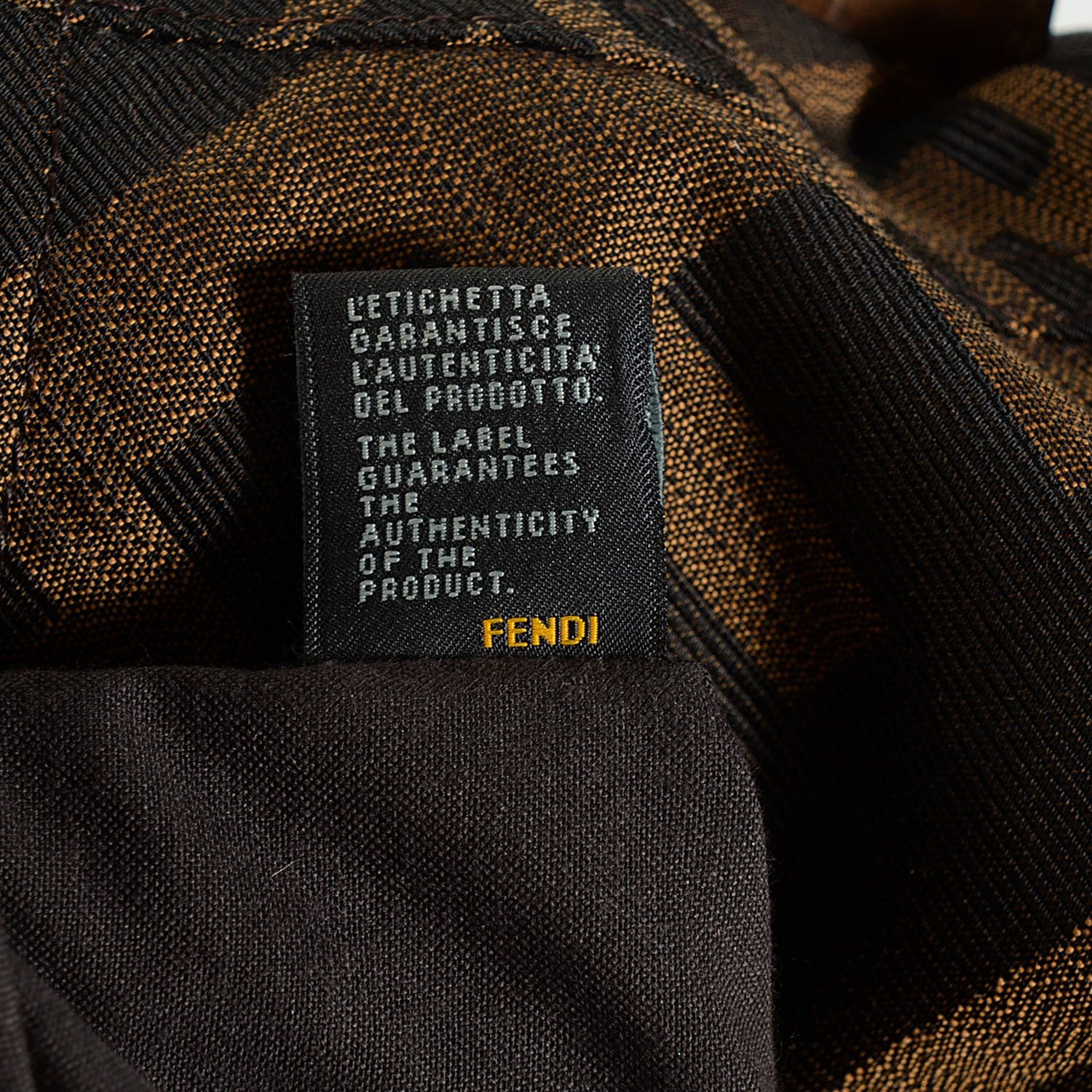 Fendi Fabric Macro FF Diagonal Large Convertible Baguette Tobacco 10 of 10