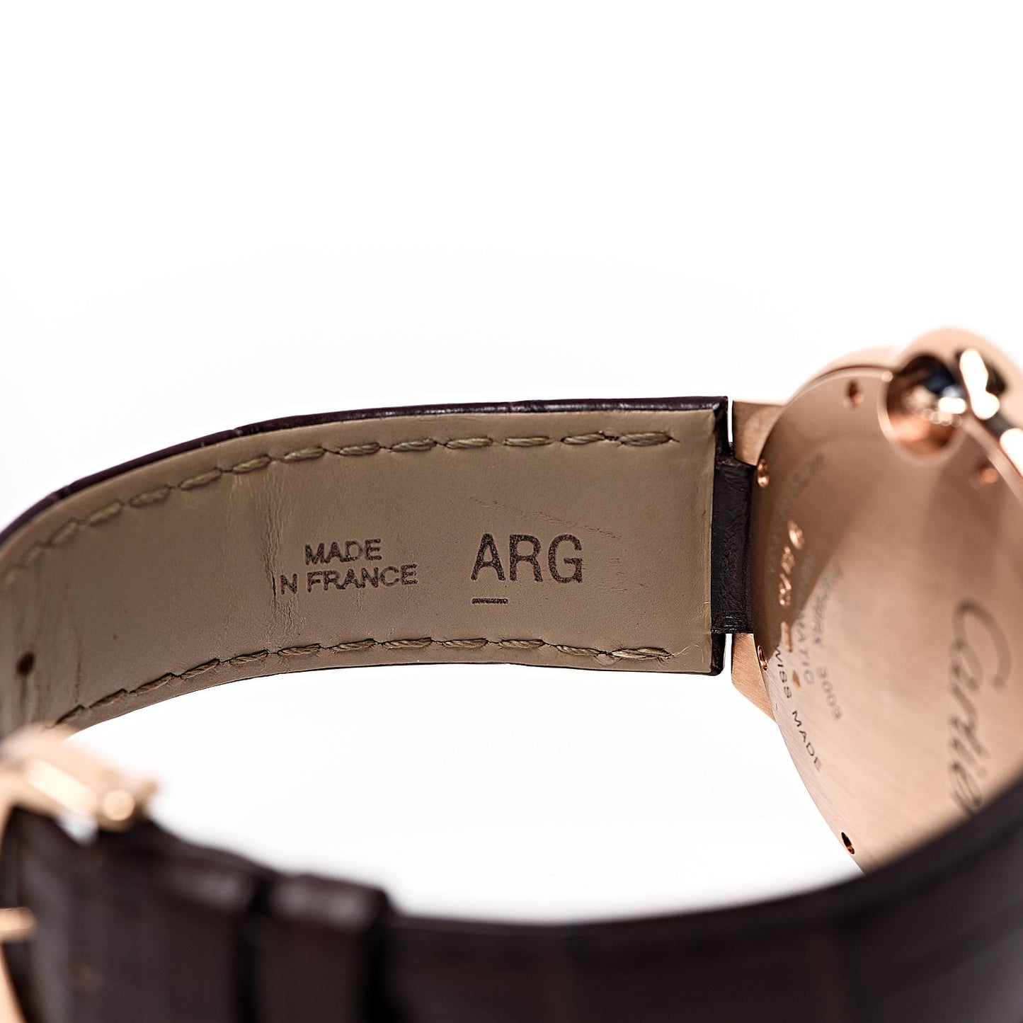 18K Pink Gold Alligator 36mm Ballon Bleu De Cartier Automatic Watch