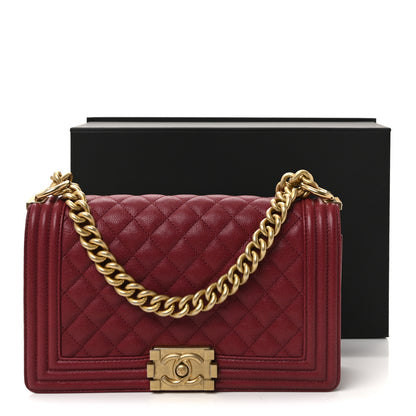 Chanel Caviar Quilted Medium Boy Flap Burgundy 11 of 11