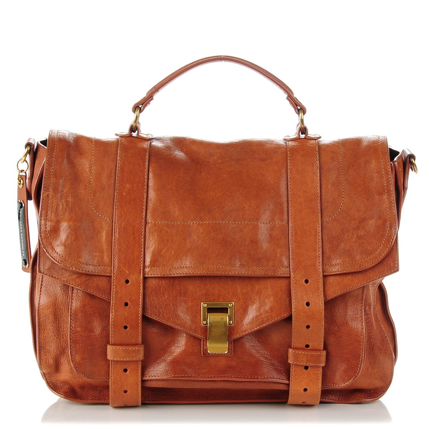Proenza Schouler Lambskin Large PS1 Satchel Saddle 1 of 10