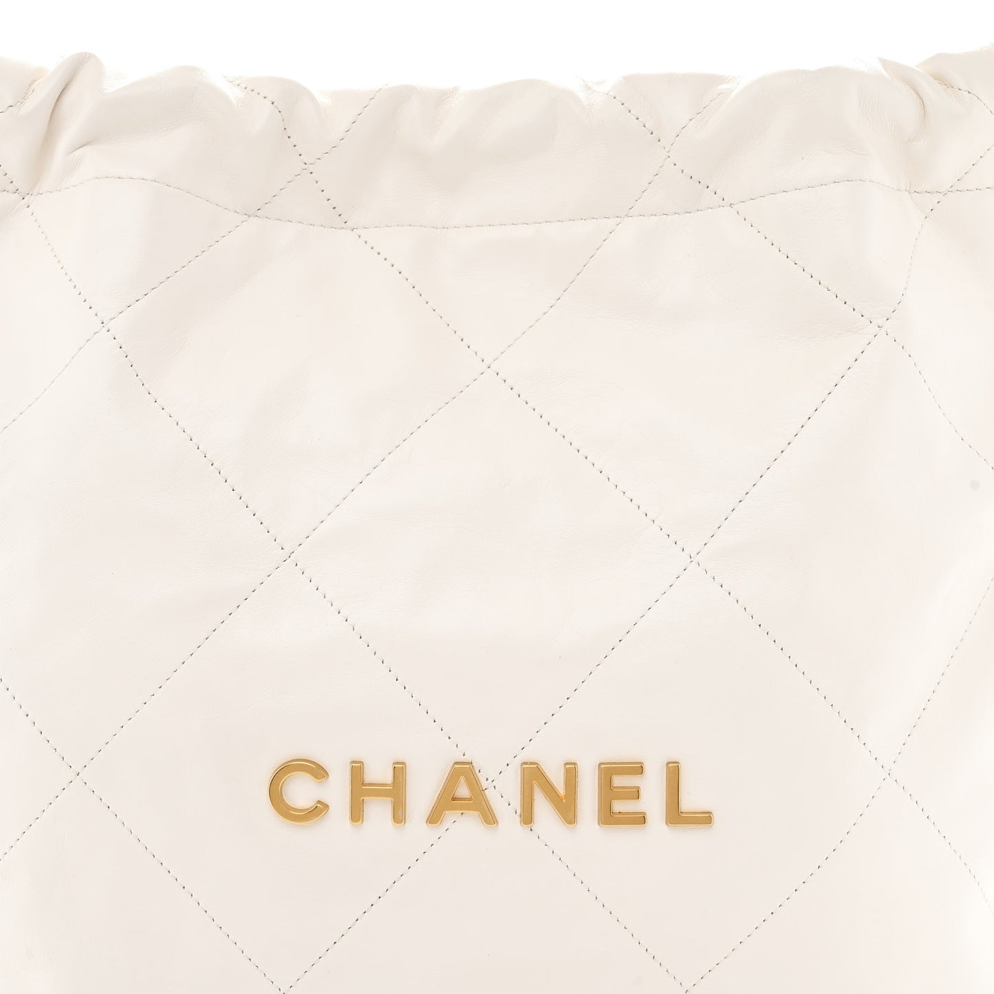 Shiny Calfskin Quilted Small Chanel 22 White