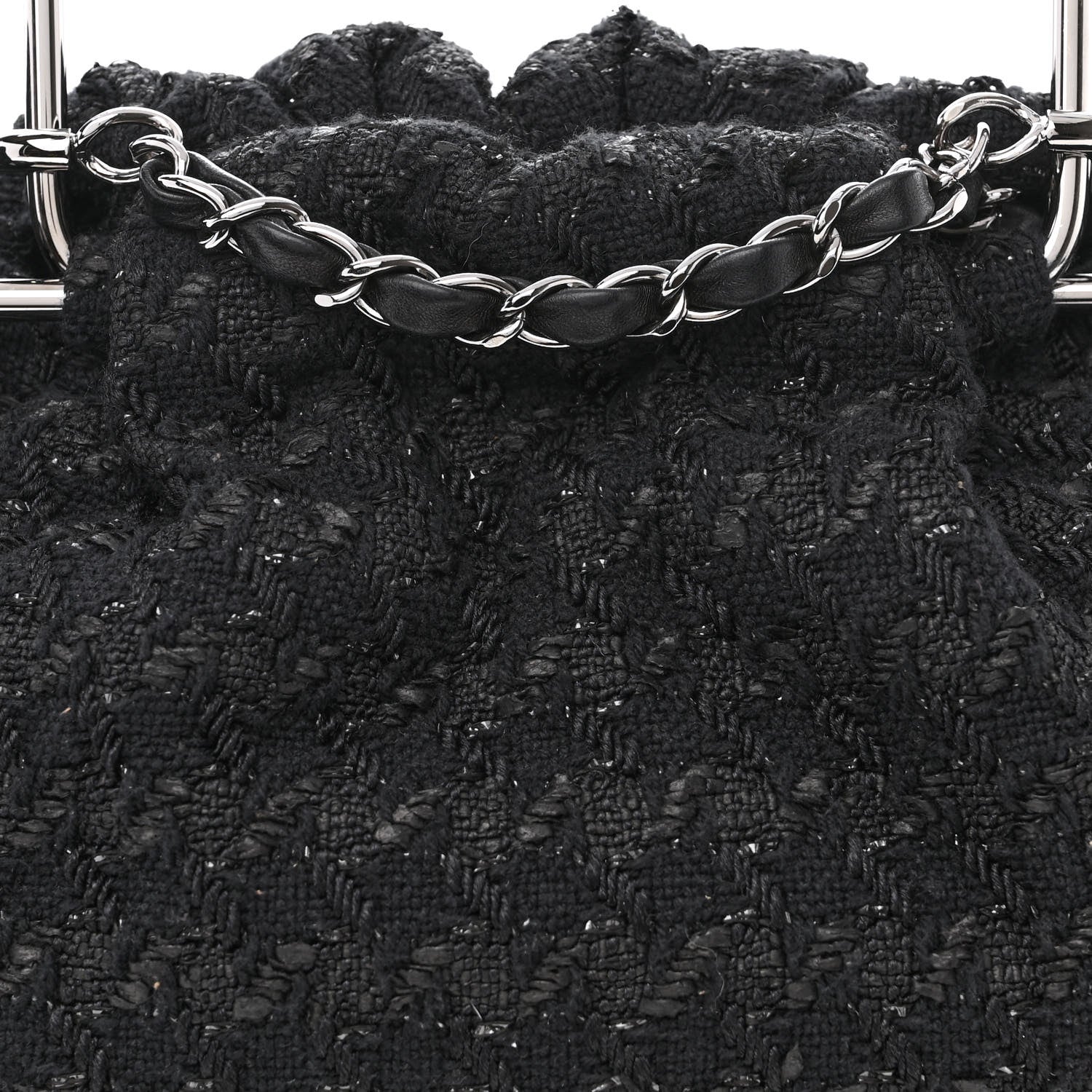 Chanel Tweed Boucle Knitting Bag Black 8 of 10