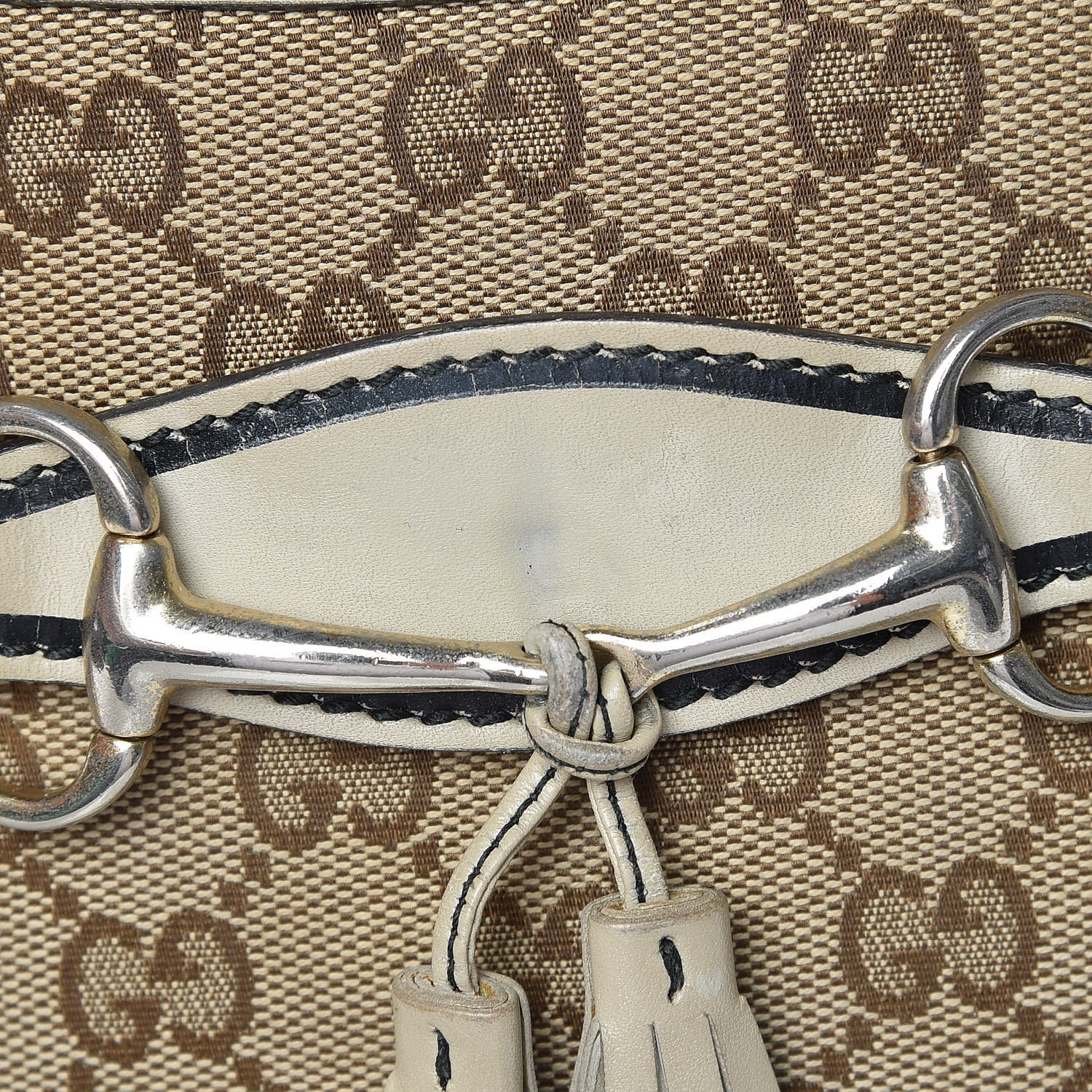 Gucci Monogram Margaux Calfskin Medium Emily Chain Shoulder Bag Beige Ebony Mystic White 12 of 17
