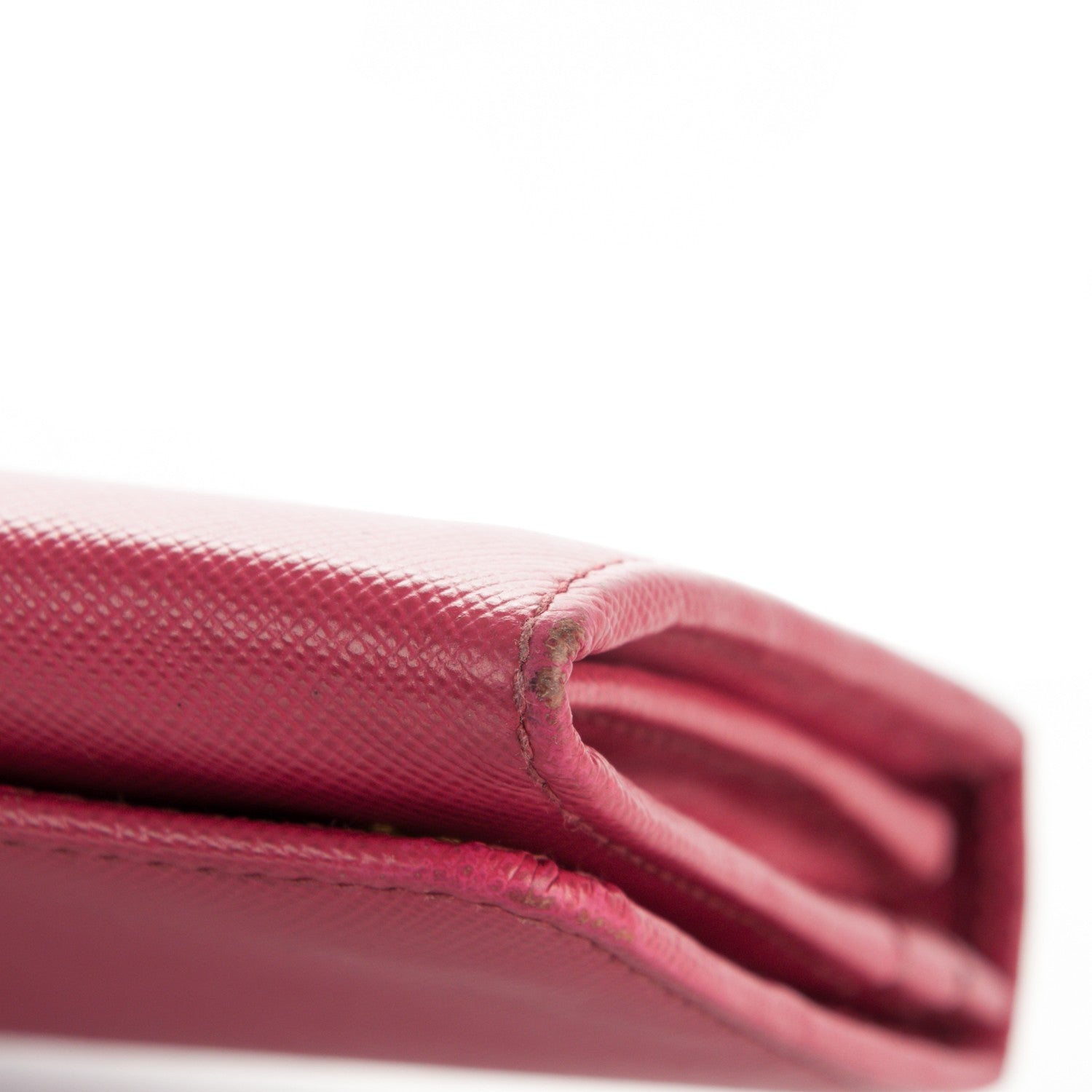 Prada Saffiano Metal Continental Flap Wallet Peonia 9 of 9