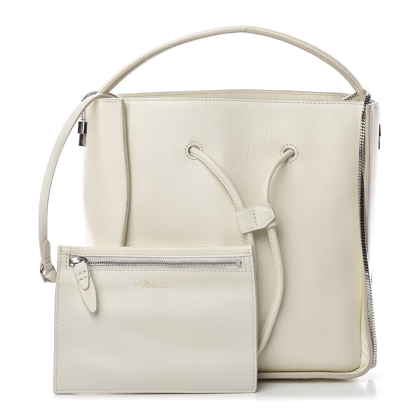3.1 Smooth Calfskin Small Soleil Bucket Bag Off White