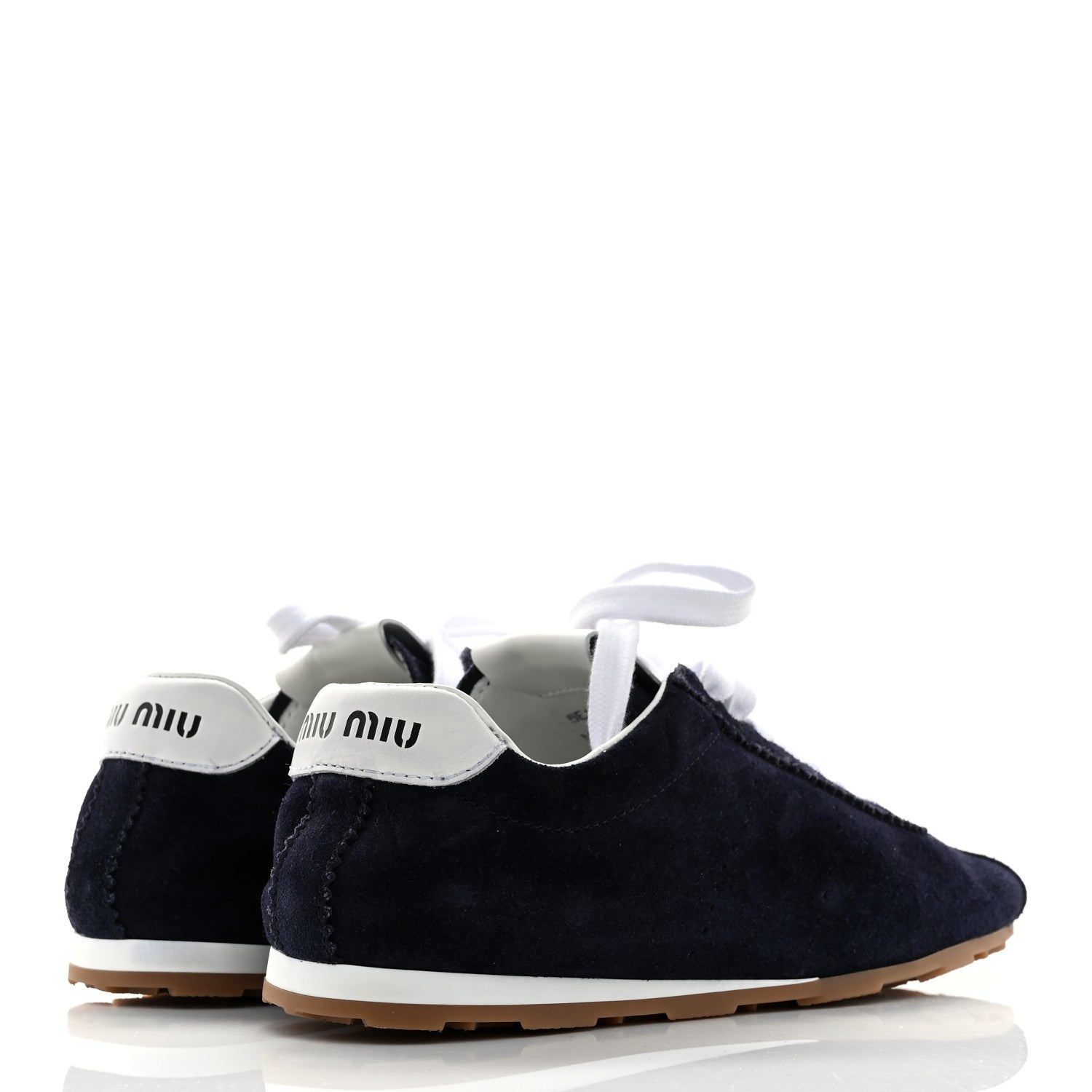 Miu Miu Camoscio Womens Plume Sneakers 39 Bleu 5 of 10