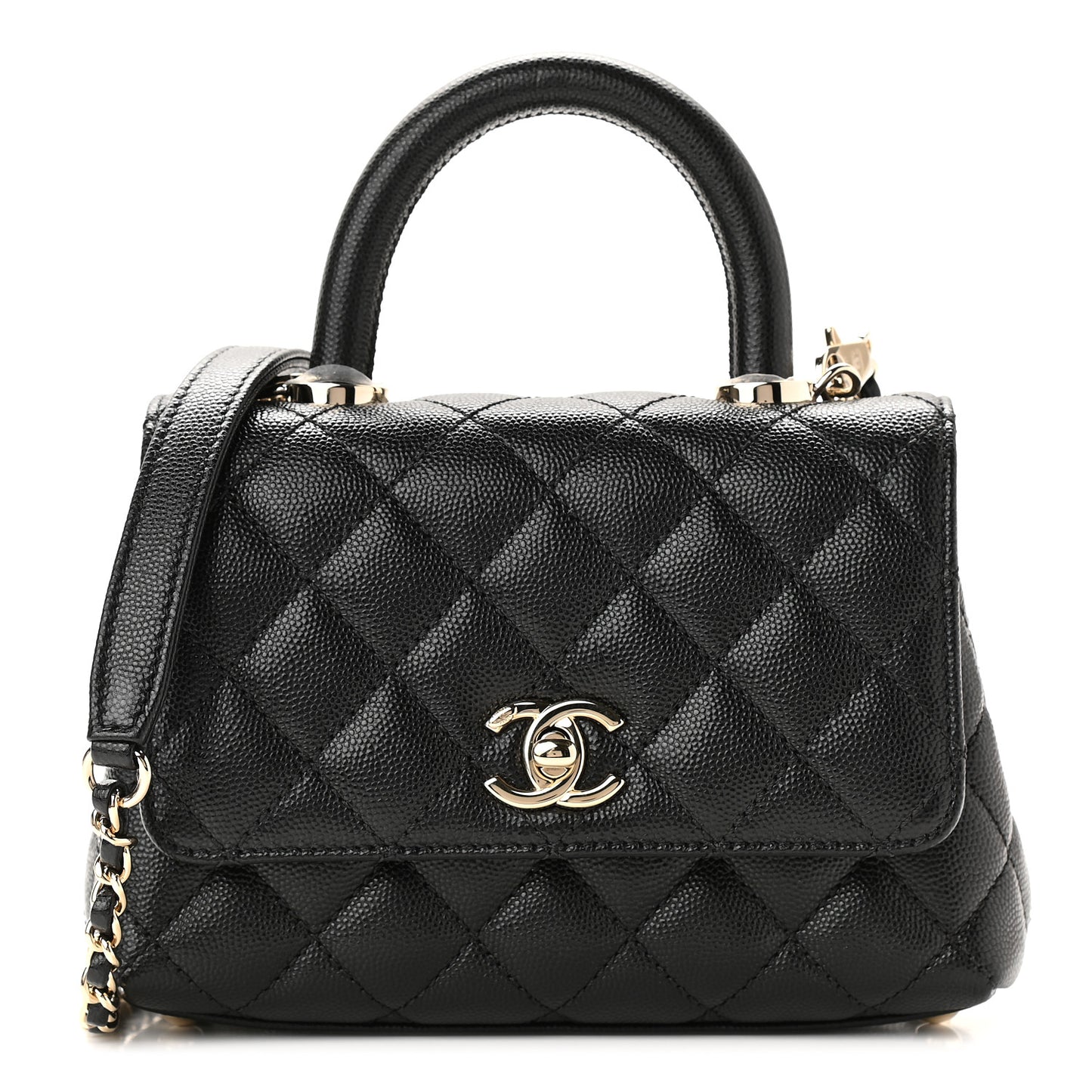 Caviar Quilted Extra Mini Coco Handle Flap Black