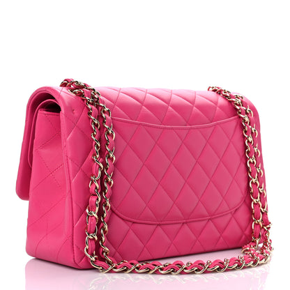Chanel Lambskin Quilted Jumbo Double Flap Fuchsia 3 of 19