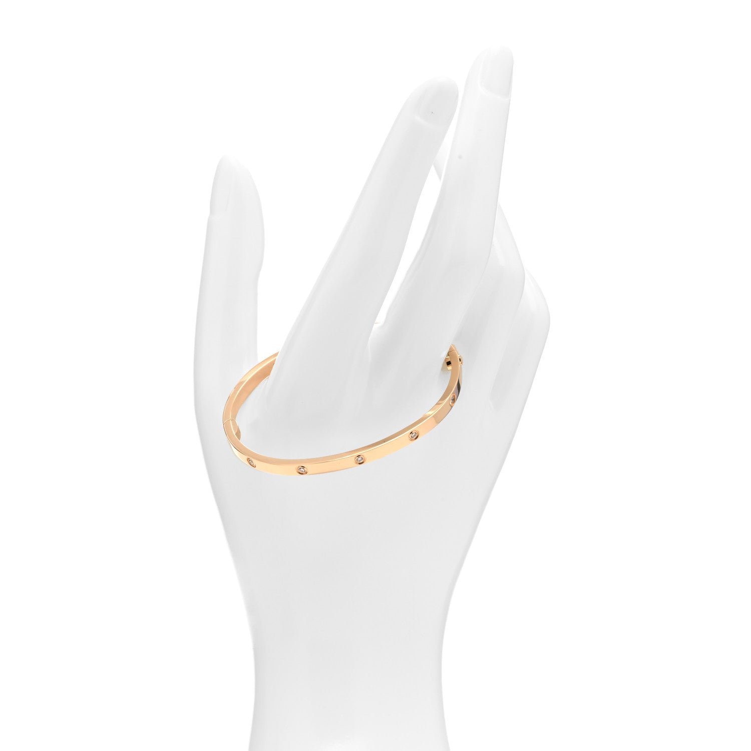 Cartier 18K Pink Gold 10 Diamond Small LOVE Bracelet 16 2 of 4