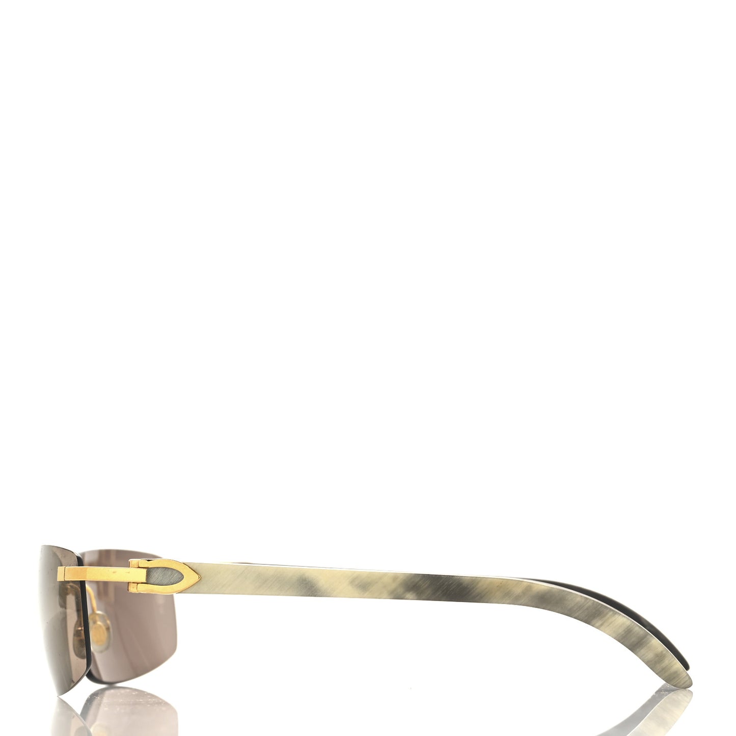 Metal Buffalo Horn Square Sunglasses Gold