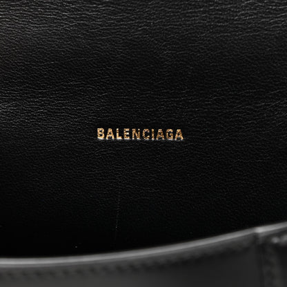 Balenciaga Shiny Box Calfskin Hourglass Top Handle Bag XS Black 6 of 14