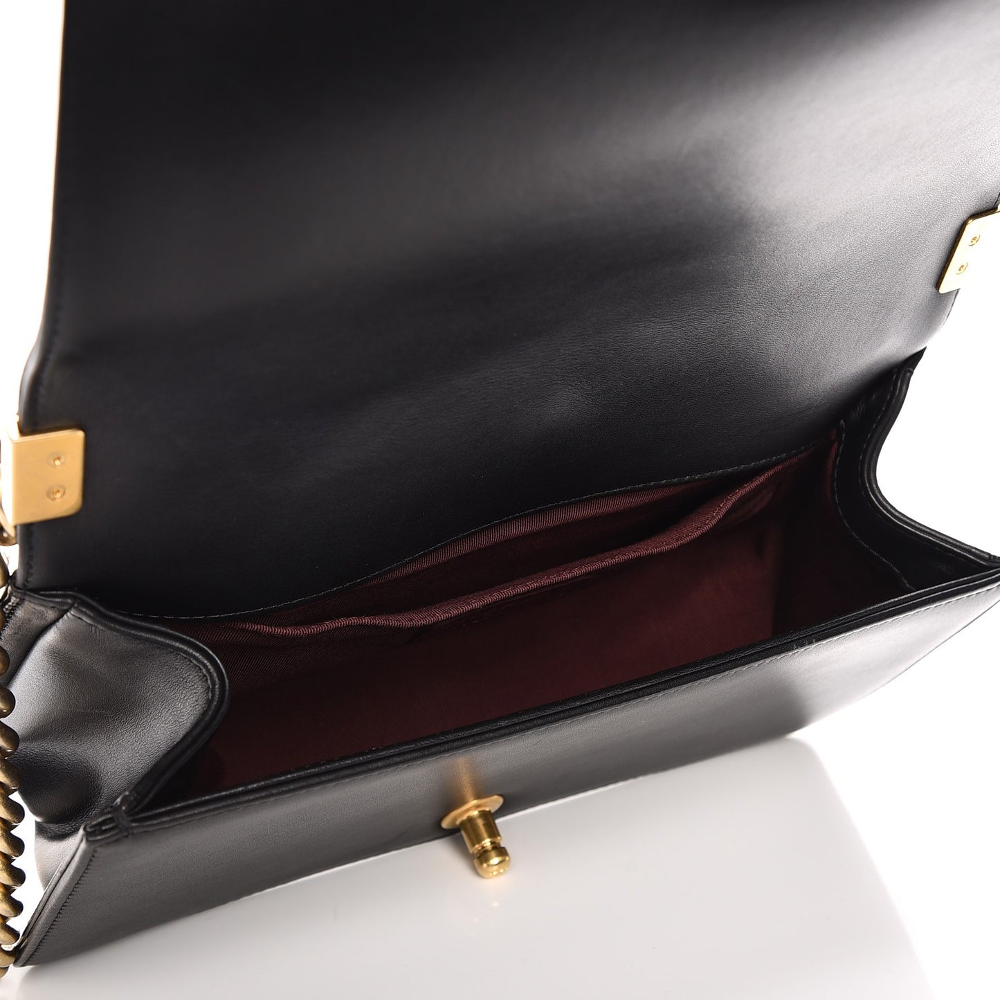 Caviar Suede Calfskin Chevron Medium Boy Flap Black