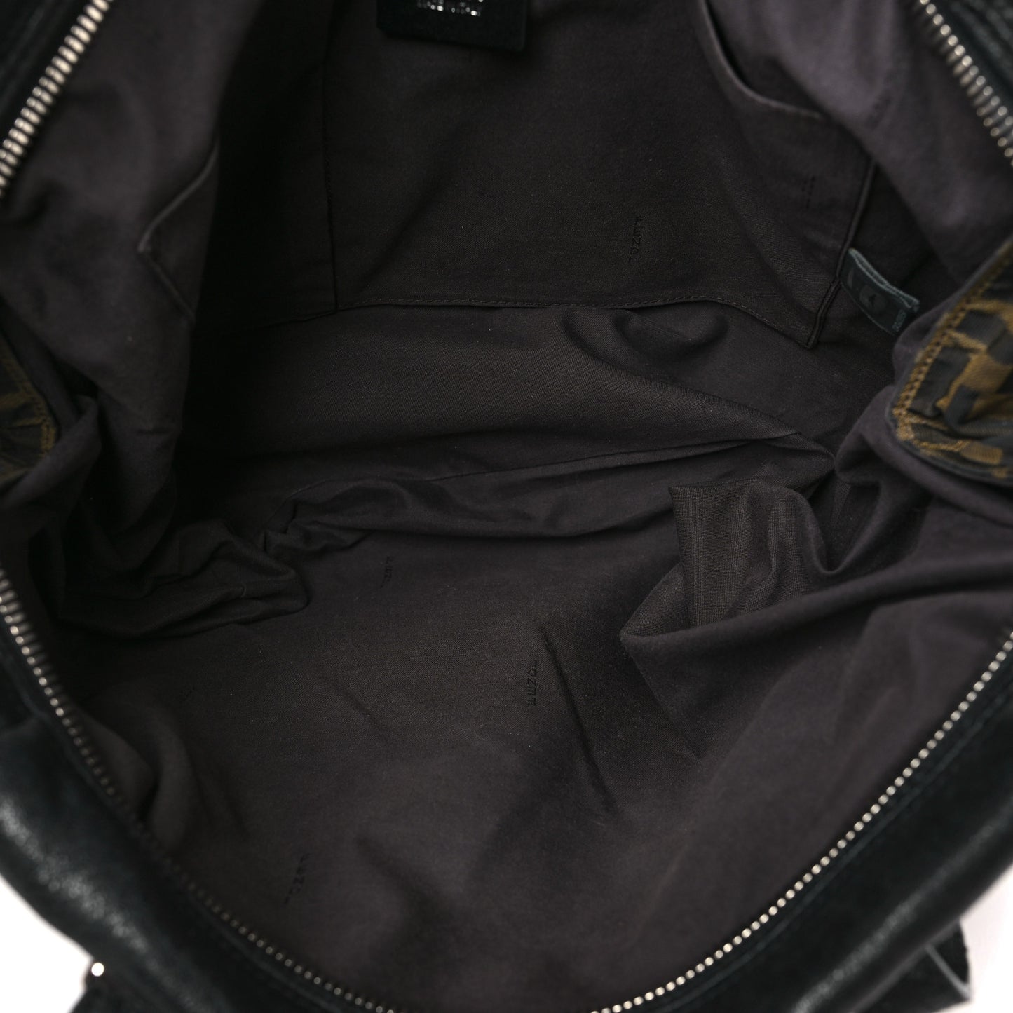 Sheepskin Zipper Satchel Black