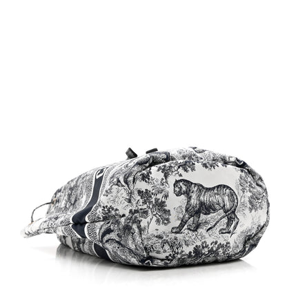 Christian Dior Technical Fabric Embroidered Toile De Jouy Sauvage DiorTravel Pouch Blue 4 of 7